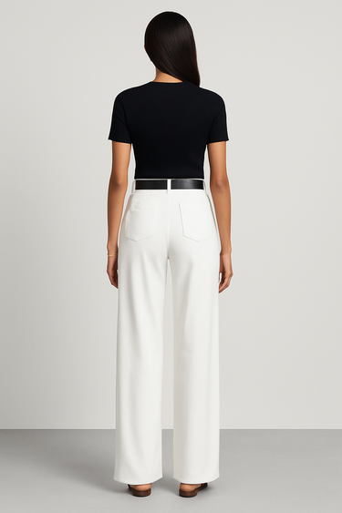 Tailored Wide-Leg Trousers – Pleated High-Rise Smart Trousers