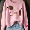 Lavinia | Knitted Jumper with Embroidered Dog Motif