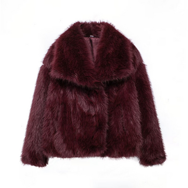 Faux Fur Longline Coat – Plush Silver Winter Coat