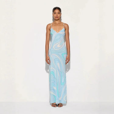 Printed Slip Maxi Dress – Sleek Evening Silhouette Dress for Women