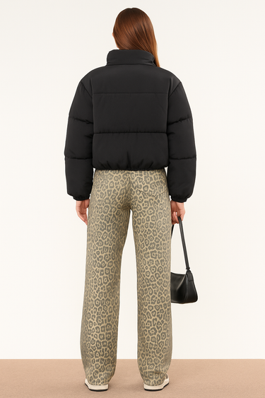 Leopard Print Wide-Leg Jeans – Bold Pattern Relaxed Denim