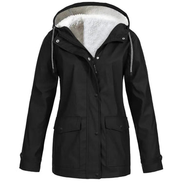 Windproof Fleece-Lined Jacket – Waterproof Hooded Coat