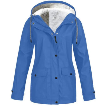 Windproof Fleece-Lined Jacket – Waterproof Hooded Coat