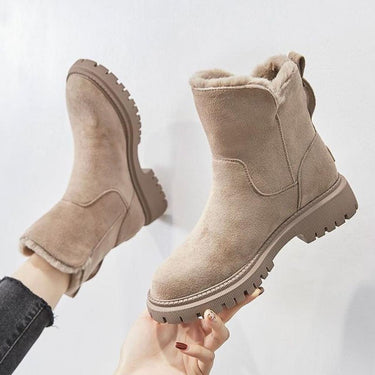 Fur-Lined Winter Ankle Boots – Waterproof Platform Suede Boots