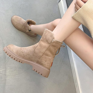 Fur-Lined Winter Ankle Boots – Waterproof Platform Suede Boots