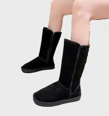 Sheepskin-Lined Winter Boots – Waterproof Suede Mid-Calf Boots