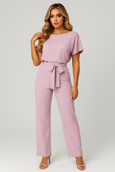 Belted Wide-Leg Jumpsuit – Fluid Cinched-Waist Everyday Jumpsuit