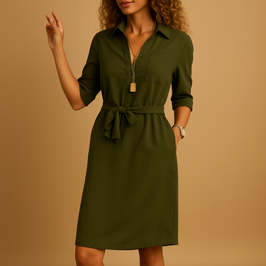 Relaxed Work Midi Dress – Smart Casual Everyday Dress
