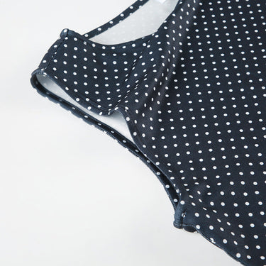 Sleeveless Polka Dot Mini Dress with Fitted Waist