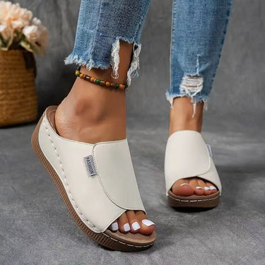Slip-On Wedge Sandals – Open Toe Cushioned Summer Sandal
