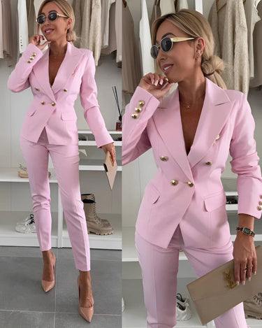Double-Breasted Suit Set – Tailored Blazer and Slim Trouser Co-Ord