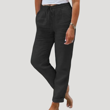 Linen Drawstring Trousers – Lightweight Summer Tapered Trousers