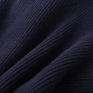 Navy Knit Cardigan – Denim Trim Contrast Cardi