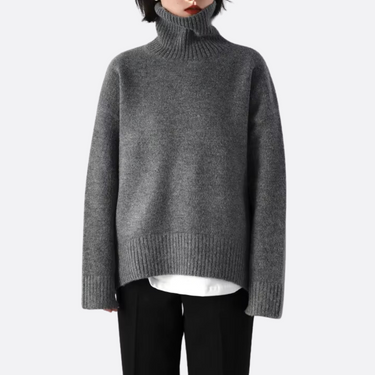 Oversized Turtleneck Sweater – Warm Dark Chocolate Jumper