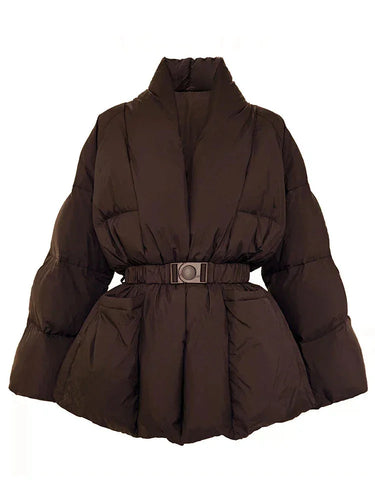 Matilda | Quilted Jacket with Belted Waist and High Collar