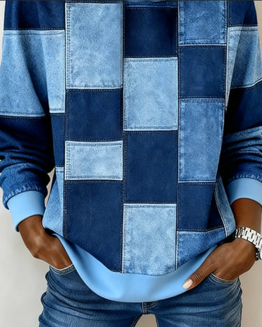 Marguerite | Checked Cotton Blend Hoodie with Long Sleeves