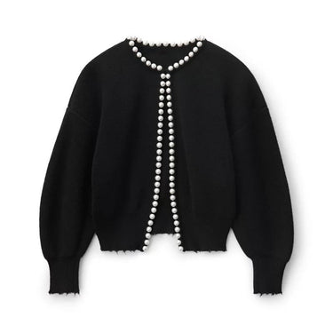 Pearl Trim Cardigan – Elegant Glamour Knit Cardi