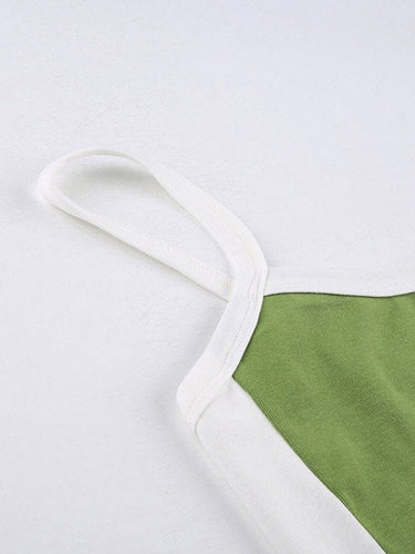 Contrast Cami Top – Retro Square Neck Fitted Camisole Top