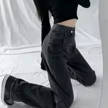 Straight-Leg Jeans – High Waist Classic Denim Jeans