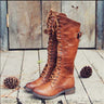 Xanthe | Knee-High Lace-Up Leather Boots