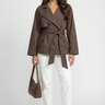 Verena | Double Breasted Brown Trench Coat with Belt